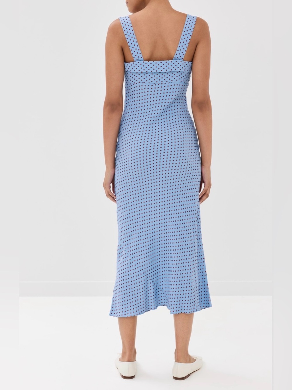Reformation Tancy Dress in Summertime Dot Size 6 Blue Red - Picture 8 of 15
